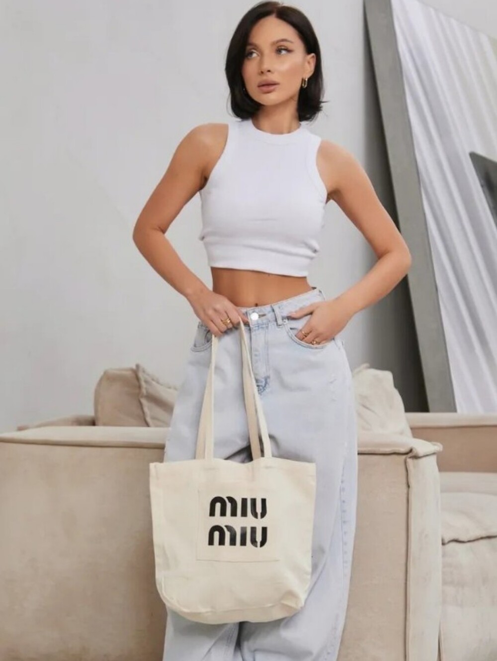 Miu Miu GWP Canvas Logo Tote🖤